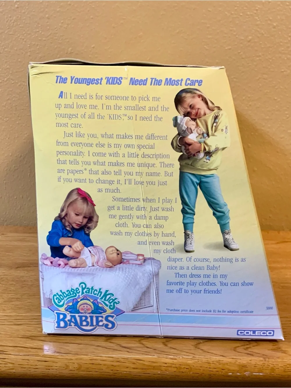 Vintage Cabbage Patch Kids Baby Doll With Pacifier In Box Babies LANE EMILINE